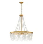 Crystorama Fiona Light Chandelier, Antique Gold/white Beads FIO-A9104-GA-WH. Fixed Price $449.00.
