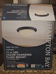 Hampton Bay 11 In. Stetson 1-LIGHT Satin Bronze Led Ceiling Light- No Glass Dome. Fixed Price $18.00.
