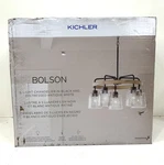 Kichler Bolson 24 In. 5-LIGHT Black Distressed Antique White Chandelier 82380. Fixed Price $74.99.