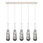Innovations Milan 5LT 4" Cord Linear Pendant, Pn/smoke 125-452-1P-PN-G452-4SM. Fixed Price $1678.60.