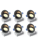 Ensenior 6 Pack 4 Led Gimbal Recessed Lights 5CCT Dimmable 900LM Black. Fixed Price $39.99.