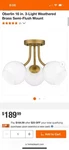 Quoizel Oberlin Light Semi-flush Mount, Weathered Brass/opal QSF5613WS. Fixed Price $73.00.