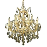 Elegant Theresa 13-LT 27" Royal Chandelier, Gold/smoke 2800D27G-GT-RC. Fixed Price $1484.00.