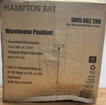 Hampton Bay 1-LIGHT Dark Blue Warehouse Pendant With Metal Shade. Fixed Price $29.99.