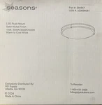 Seasons Led Flush Mount Satin Nickel Finish Warm To Cool Light #294547 New. Fixed Price $44.99.