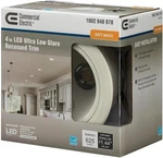 Commercial Electric 4" Led Ultra-low Glare Recessed Trim Soft White Pack. Fixed Price $12.95.