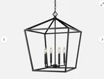3254-MB 4-LIGHT 20 In. Wide Taper Candle Matte Black Pendant By Millennium. Fixed Price $199.00.