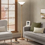 Torchiere Floor Lamp Natural Brown - Threshold. Fixed Price $39.99.