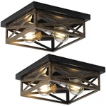 Dikaida Rustic Flush Mount Ceiling Light PACK(9.8 In), Black. Fixed Price $71.23.