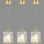 3-PACK Gold Pendant Lights With Crystal Glass For Kitchen & Dining Elegance. Fixed Price $132.99.