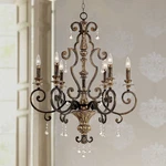 Quoizel Marquette 28" Wide Six Light Bronze Traditional Chandelier. Fixed Price $599.99.