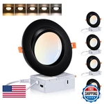 Cloudy Bay 4 Pack 6 Inch 5 Color Swivel Led Gimbal Recessed Light Junction Ic. Fixed Price $112.87.
