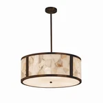 Justice Design Alabaster Rocks! Tribeca 24" Drum Pendant, Dk Brz, Led. Fixed Price $1238.00.
