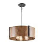 Kichler 42644DBK Elbur 3 Light 18" Distressed Black/natural Maple Pendant. Fixed Price $499.99.