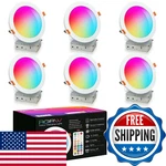 Hekee Led Reccessed Downlights, Color Changing, 6 Inch, Recessed Ceiling. Fixed Price $83.32.