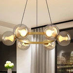 Modern Led Dimmable 6-LIGHT Mid-century Globe Chandelier For Home Decor. Fixed Price $299.99.