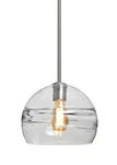 Besa Spirit Pendant, Clear, Satin Nickel Finish, (127 1TT-SPIR10CL-EDIL-SN). Fixed Price $199.99.