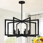 28" Modern Matte Chandelier For Dining Room, No Assembly Required Black.... Fixed Price $141.09.