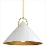 New 23 In Pendant Light Gold Leaf And White 290-41-GL/SWH Corbett Charm OS576. Fixed Price $1296.00.