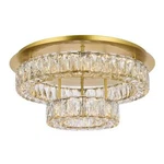 Elegant Lighting Monroe 22" Metal And Crystal Led Double Flush Mount Gold. Fixed Price $1156.00.