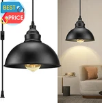 Plug Pendant Light, 15FT Hanging Lights With Cord, On/off Switch, Ind. Fixed Price $24.68.