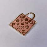 Louis Vuitton Pendant, Light Pink, Gold, Stamped, 30MM, Square. Fixed Price $20.00.
