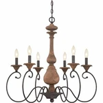 Quoizel ABN5006RK 6-LIGHT Auburn Chandelier In Rustic Black. Fixed Price $699.99.