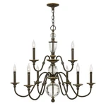Hinkley Lighting Eleanor Chandelier 2 Tier Foyer, Bronze - 4958LZ. Fixed Price $1899.00.