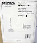 Satco Nuvo 60-4628 Harlow 1 Light Mini Pendant With Slate Gray Fabric Shade. Fixed Price $112.00.