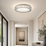 14 Inch Led 3CCT Crystal Ceiling Light Elegant Chrome Flush Mount Round Fixture. Fixed Price $73.99.