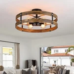 Rustic 6-LIGHT Flush Mount Ceiling Fixture For Farmhouse Style Decor. Fixed Price $193.99.