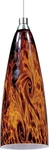 ET2 Lighting Mini Pendant With Amber Lava Glass Shade, Satin Nickel Finish New. Fixed Price $65.99.