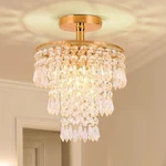 Frixchur Mini Size Crystal Chandelier Modern Flush Mount Ceiling Light 3 Tiers. Fixed Price $56.99.