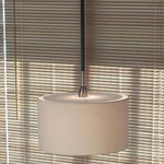 Bover Danona 28" Light Pendant Dark Leather-trimmed Satin Nickel Rod. Fixed Price $141.99.