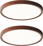 Dimmable Walnut Wood Ceiling Light Fixture - 16" Round Led 2 Pack. Fixed Price $158.99.