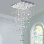 Bestier Modern Crystal Square Raindrop Chandelier Lighting Flush Mount Led Ce.... Fixed Price $169.69.