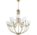 Quorum 6059-12-80 Enclave 35" 12-LIGHT Chandelier In Aged Brass. Fixed Price $1002.00.