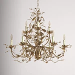 New Horchow Currey Co Style Crystal Bud French Gold Leaf Candle Chandelier Xl. Fixed Price $1363.96.