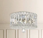 Schonbek S56922 Plaza 4 Light 10 Inch Stainless Steel Flush Ceiling Swarovski. Fixed Price $1199.99.
