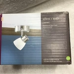 Allen + Roth 1-LIGHT Brushed Nickel Dimmable Integrated Flushmount Spot. Fixed Price $32.99.