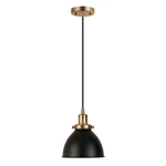 Pemberly Row Classic Contemporary 8" Black/brass Metal Pendant. Fixed Price $82.57.