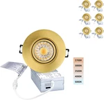 Dimmable 3-INCH Led Recessed Lights 5 Cct Adjustable, Gold Finish, 6 Pack. Fixed Price $161.99.