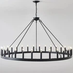 Viksroeo 53IN Wagon Wheel Chandelier 30 Light Farmhouse Industrial Pendant. Fixed Price $197.99.