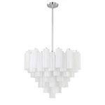 Crystorama Addis Light Chandelier, Chrome/tronchi Glass White ADD-312-CH-WH. Fixed Price $2198.00.