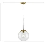 Progress Lighting Atwell 1-LIGHT Brushed Bronzeclear Glass Globe Modern Pendant. Fixed Price $44.23.