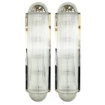 Rare Petitot Art Wall Sconces Pair Nickel Brass Light Fixture Elegant Decor. Fixed Price $1075.00.