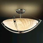 Justice Design Veneto Luce Crossbar 24" Semi-flush, Rnd, Brsh Nkl, Whtwash, Led. Fixed Price $1630.40.