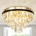 Mlxattic Crystal Chandelier, Flush Mount Ceiling Fixture, 4 Lights. Fixed Price $75.00.