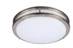14 In. 3-WATT Brushed Nickel Round Double Ring Flushmount Cct Led Selectable. Fixed Price $44.00.