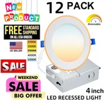 12 Pack Led Recessed Lighting 4 Inch, Ultra-thin With Night Lights 9WATT-5CCT. Fixed Price $66.17.